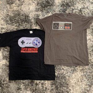 SUPER NINTENDO and NES Black and Grey T-shirt. XL and XXL
